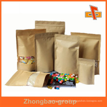 Factory sales ziplock stand up kraft paper bag for food packing